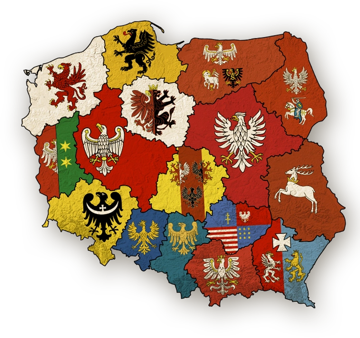mapa polski herby województw